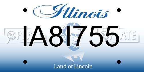 IA8I755 Illinois License Plate