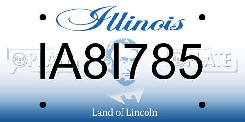 IA8I785 Illinois License Plate
