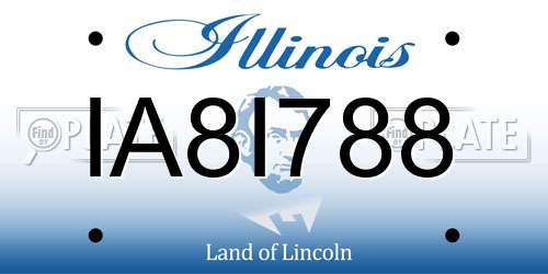 IA8I788 Illinois License Plate