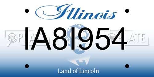 IA8I954 Illinois License Plate