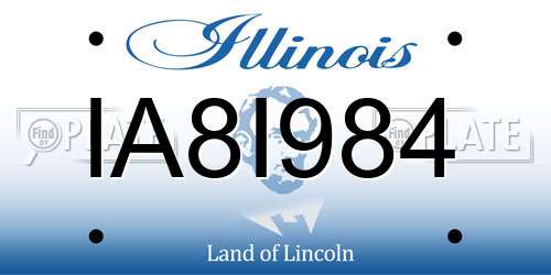 IA8I984 Illinois License Plate