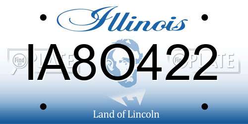 IA8O422 Illinois License Plate