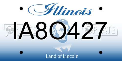 IA8O427 Illinois License Plate