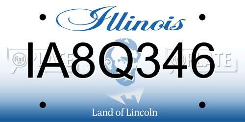 IA8Q346 Illinois License Plate