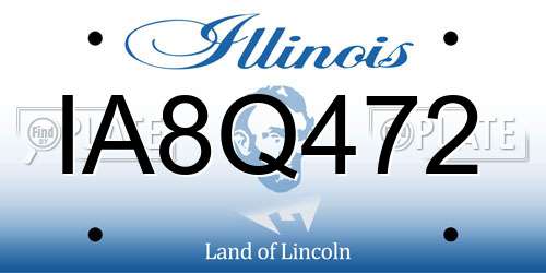 IA8Q472 Illinois License Plate