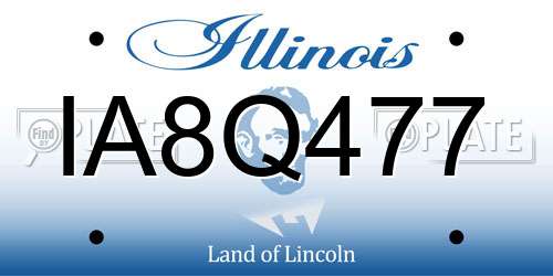 IA8Q477 Illinois License Plate