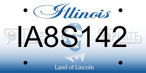 IA8S142 Illinois License Plate