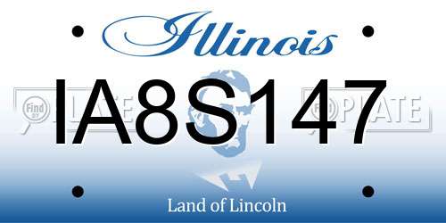 IA8S147 Illinois License Plate