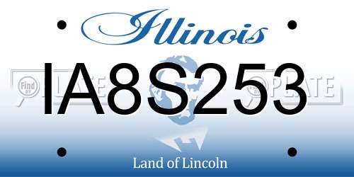 IA8S253 Illinois License Plate