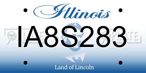 IA8S283 Illinois License Plate