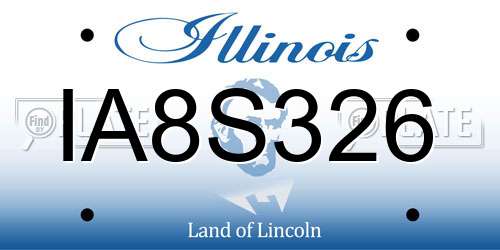 IA8S326 Illinois License Plate