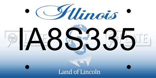 IA8S335 Illinois License Plate