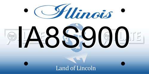 IA8S900 Illinois License Plate