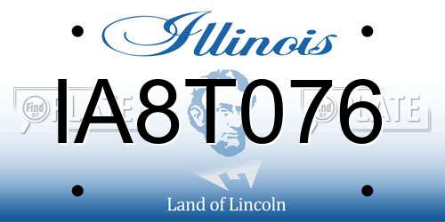 IA8T076 Illinois License Plate
