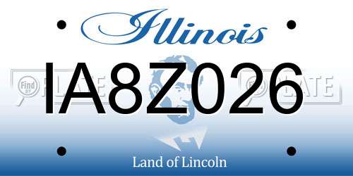 IA8Z026 Illinois License Plate