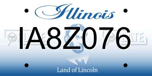 IA8Z076 Illinois License Plate