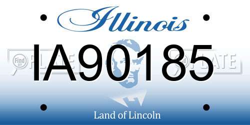 IA90185 Illinois License Plate
