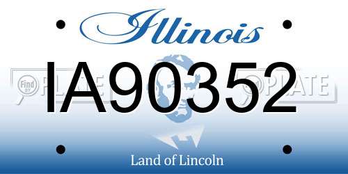 IA90352 Illinois License Plate