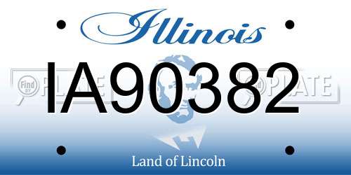 IA90382 Illinois License Plate