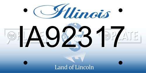 IA92317 Illinois License Plate