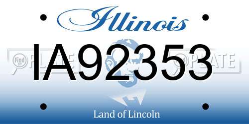 IA92353 Illinois License Plate