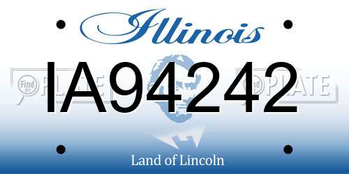 IA94242 Illinois License Plate