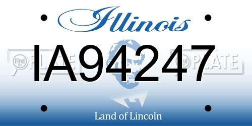 IA94247 Illinois License Plate
