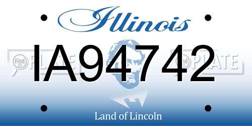 IA94742 Illinois License Plate