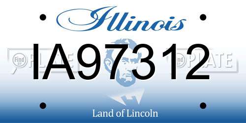 IA97312 Illinois License Plate