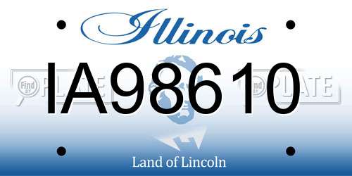 IA98610 Illinois License Plate