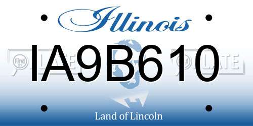 IA9B610 Illinois License Plate