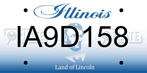IA9D158 Illinois License Plate