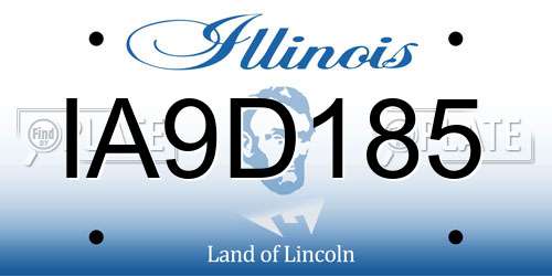 IA9D185 Illinois License Plate