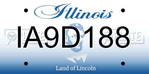 IA9D188 Illinois License Plate