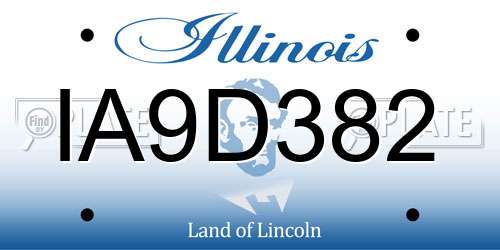 IA9D382 Illinois License Plate