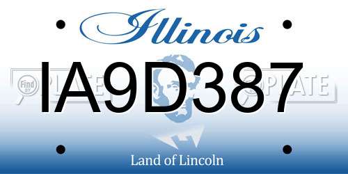 IA9D387 Illinois License Plate