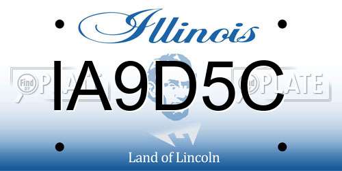 IA9D5C Illinois License Plate