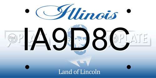 IA9D8C Illinois License Plate