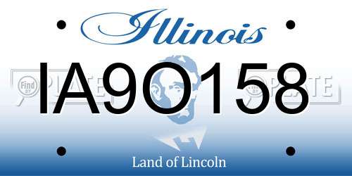 IA9O158 Illinois License Plate