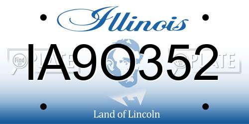IA9O352 Illinois License Plate
