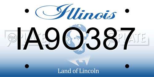 IA9O387 Illinois License Plate