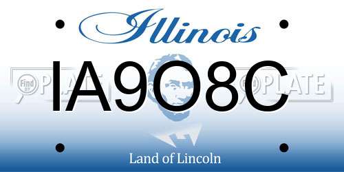 IA9O8C Illinois License Plate