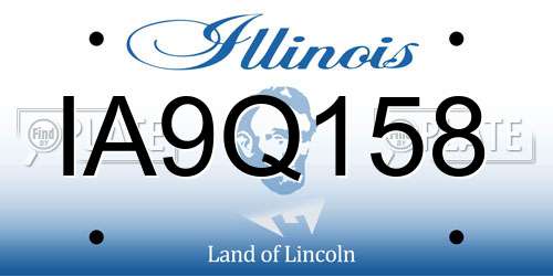 IA9Q158 Illinois License Plate