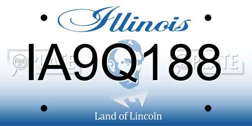 IA9Q188 Illinois License Plate