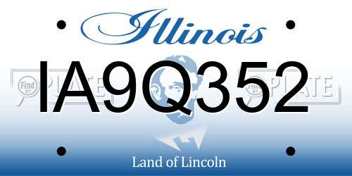 IA9Q352 Illinois License Plate