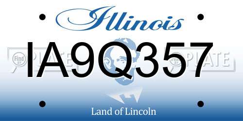 IA9Q357 Illinois License Plate