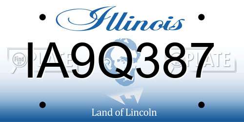 IA9Q387 Illinois License Plate