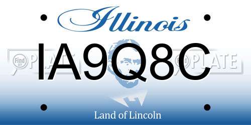 IA9Q8C Illinois License Plate