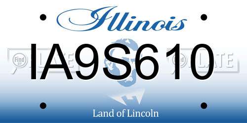 IA9S610 Illinois License Plate