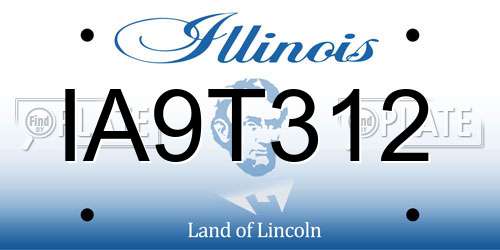 IA9T312 Illinois License Plate